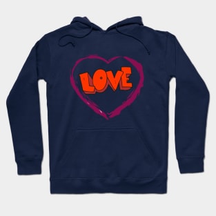 Womens Love Cursive Heart Design Cute Stylish Valentine's Day T Shirt Hoodie